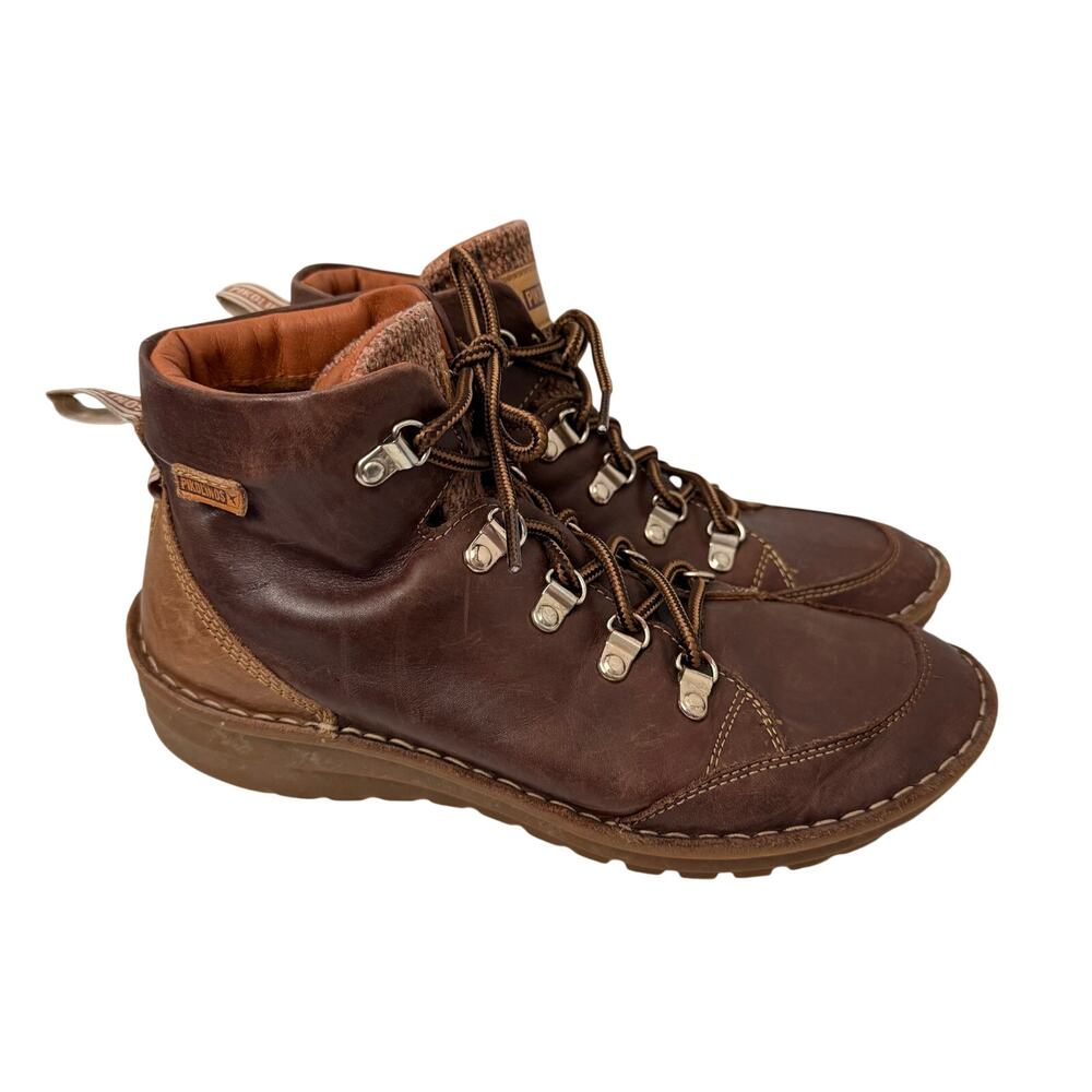 Pikolinos Cazorla Boots Womens Size 8 Brown Leather Ankle 38